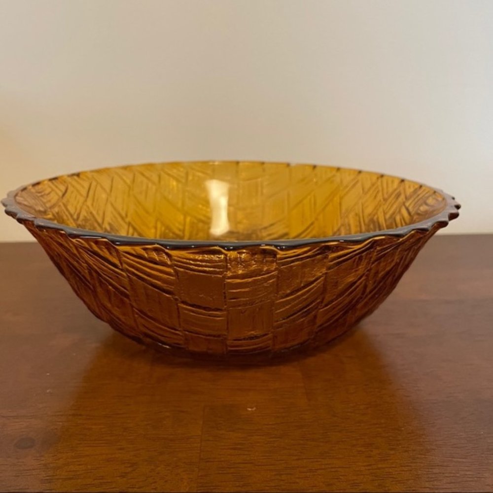Vintage Indiana Glass Amber Bowl
